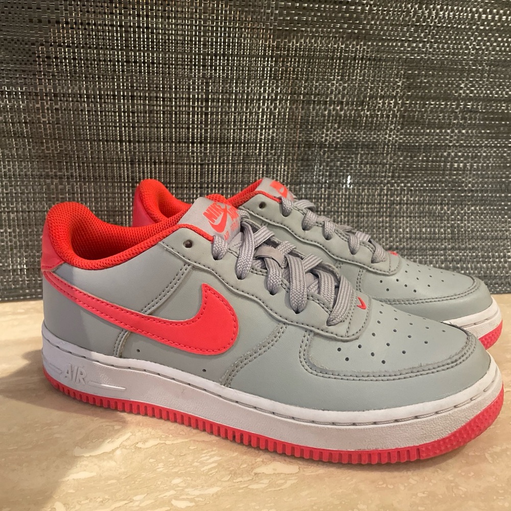 Nike Kids Air Force 1 sneakers CT3839-005 shoes Gray Neon First Day of School